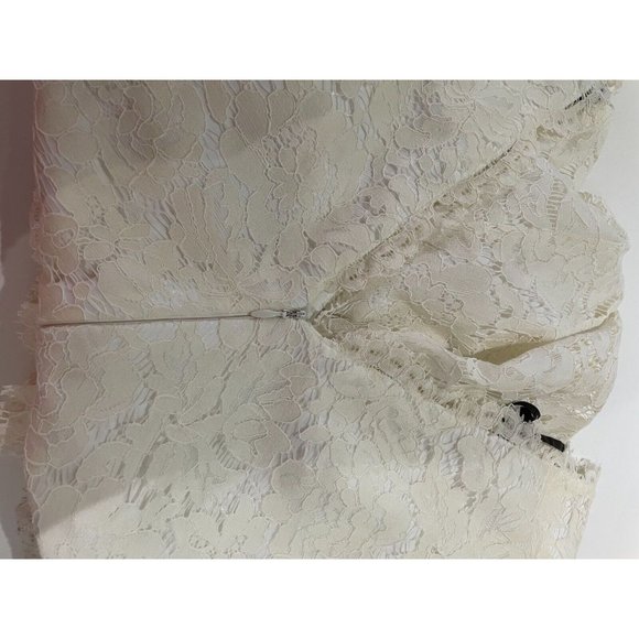 VERA WANG V-Neck Knee-Length lace and flare ivory cocktail bridesmaid Dress sz 8 - Picture 11 of 16